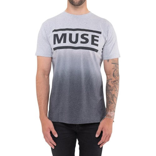 Grey - Front - Muse Unisex Adult Dip Dye Logo T-Shirt