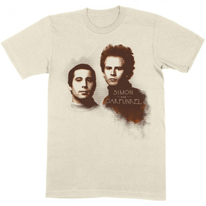 Front - Simon & Garfunkel Unisex Adult Faces Cotton T-Shirt
