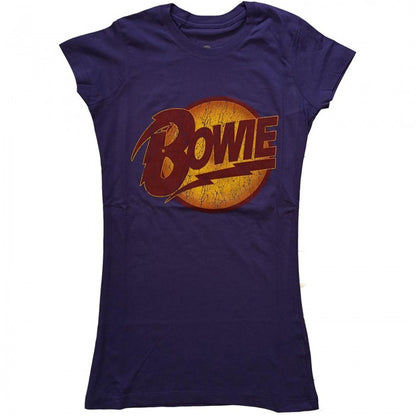 Front - David Bowie Womens/Ladies Diamond Dogs Vintage Logo T-Shirt