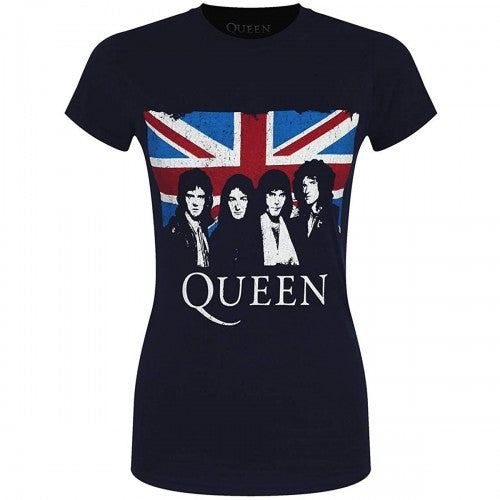 Front - Queen Womens/Ladies Vintage Union Jack Cotton T-Shirt