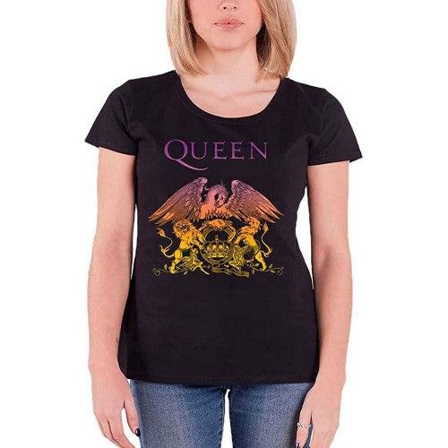 Front - Queen Womens/Ladies Gradient Crest T-Shirt