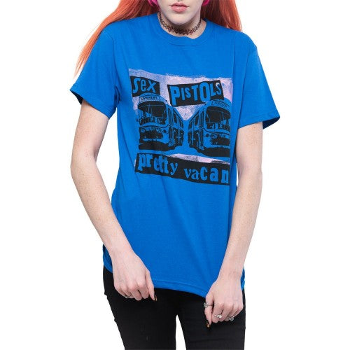 Front - Sex Pistols Unisex Adult Pretty Vacant Coaches T-Shirt