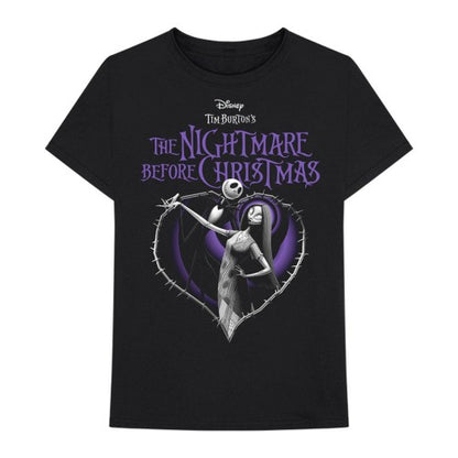 Front - Nightmare Before Christmas Unisex Adult Heart T-Shirt