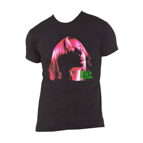 Front - Billie Eilish Unisex Adult Shadow Cotton Neon T-Shirt