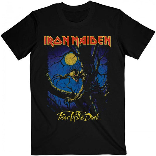Front - Iron Maiden Unisex Adult Fear Of The Dark Moonlight T-Shirt