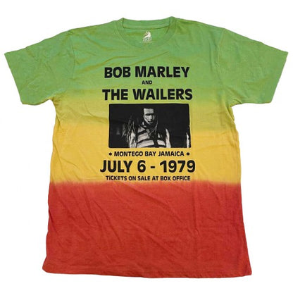 Front - Bob Marley Unisex Adult Montego Bay Dip Dye T-Shirt