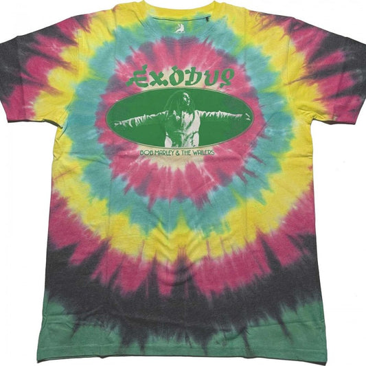 Front - Bob Marley Unisex Adult Exodus Oval Tie Dye T-Shirt