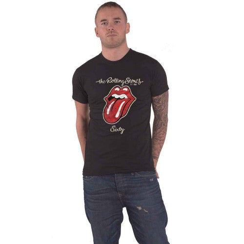Front - The Rolling Stones Unisex Adult Sixty Plastered Suede T-Shirt