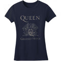 Front - Queen Womens/Ladies Greatest Hits II Skinny T-Shirt