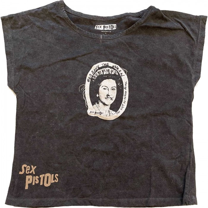 Front - Sex Pistols Womens/Ladies God Save The Queen Crop Top
