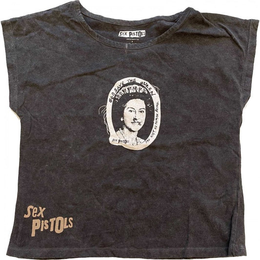Front - Sex Pistols Womens/Ladies God Save The Queen Crop Top