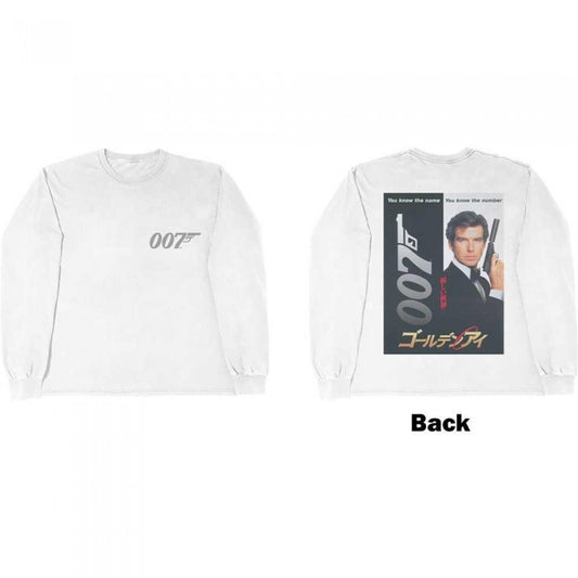 Front - James Bond Unisex Adult GoldenEye Japanese Poster Cotton Long-Sleeved T-Shirt