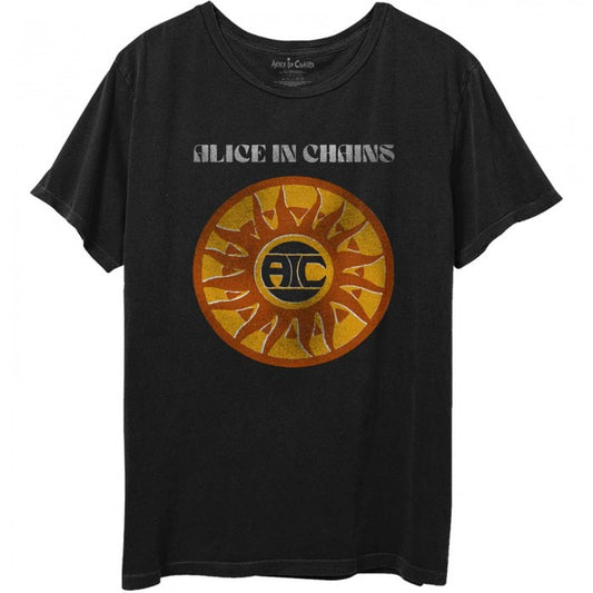Front - Alice In Chains Unisex Adult Circle Sun Vintage Cotton T-Shirt