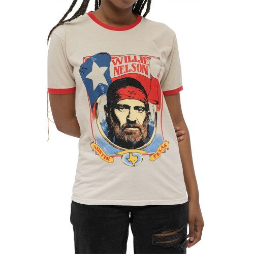 Front - Willie Nelson Unisex Adult Americana Cotton T-Shirt