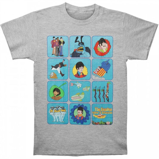 Front - The Beatles Unisex Adult Yellow Submarine Montage Heather T-Shirt