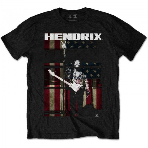 Front - Jimi Hendrix Childrens/Kids Peace Flag Cotton T-Shirt