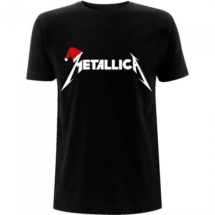Front - Metallica Unisex Adult Santa Hat Cotton Logo T-Shirt