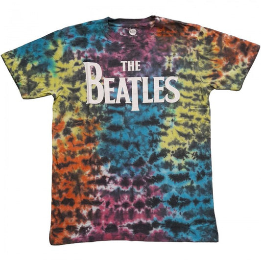 Front - The Beatles Unisex Adult Drop T Logo Tie Dye T-Shirt