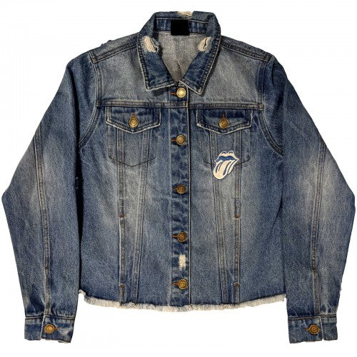 Front - The Rolling Stones Womens/Ladies Script Denim Jacket