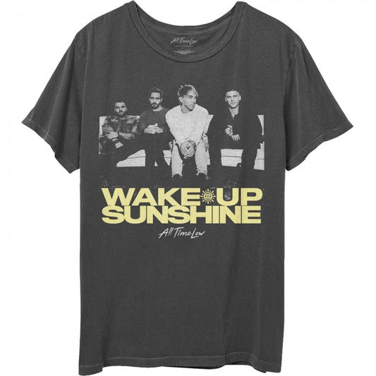 Front - All Time Low Unisex Adult Wake Up Sunshine Faded T-Shirt