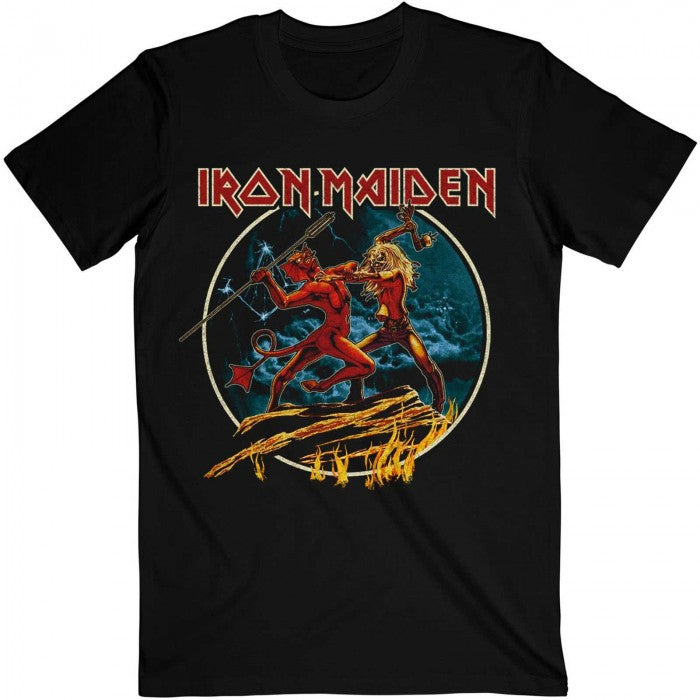 Front - Iron Maiden Unisex Adult Run To The Hills Circular T-Shirt