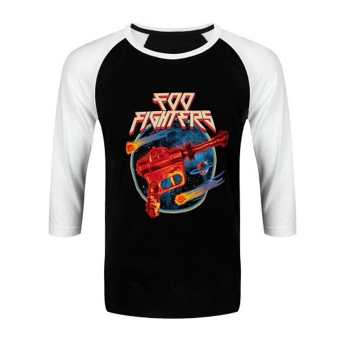Front - Foo Fighters Unisex Adult Ray Gun Cotton Raglan T-Shirt