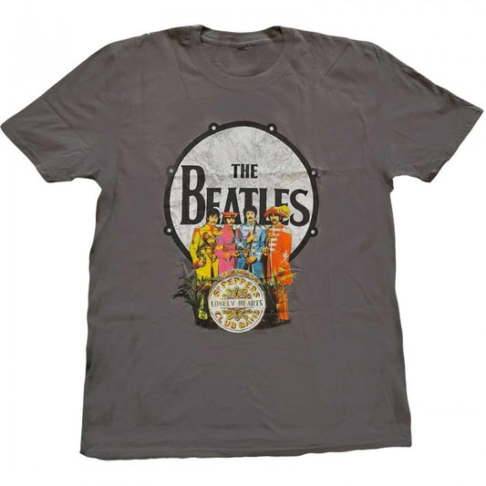Front - The Beatles Unisex Adult Sgt Pepper Drum T-Shirt