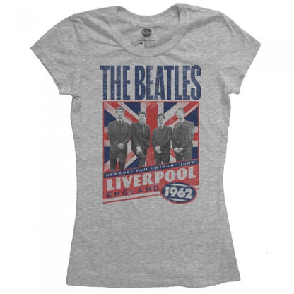 Front - The Beatles Womens/Ladies Liverpool England 1962 T-Shirt