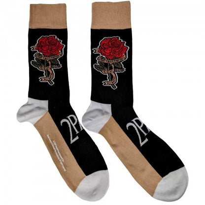Front - Tupac Shakur Unisex Adult Rose Ankle Socks