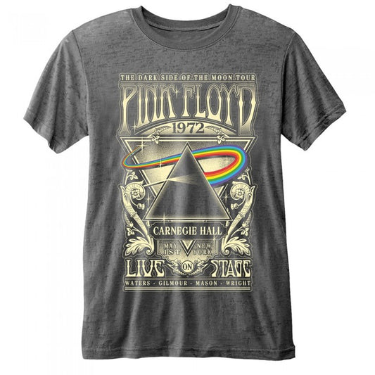 Front - Pink Floyd Unisex Adult Carnegie Hall Burnout T-Shirt