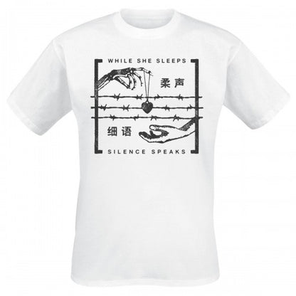 Front - While She Sleeps Unisex Adult Silence Speaks Cotton T-Shirt