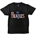 Front - The Beatles Unisex Adult Floral Cotton Logo T-Shirt