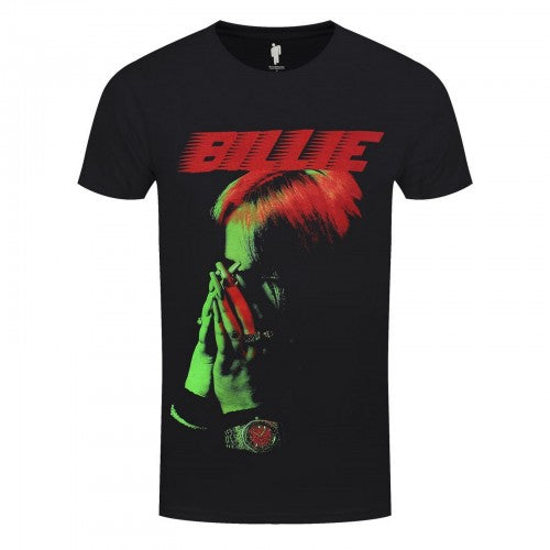 Front - Billie Eilish Unisex Adult Hands Face Cotton T-Shirt