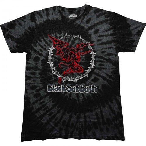 Front - Black Sabbath Unisex Adult Red Henry Tie Dye T-Shirt