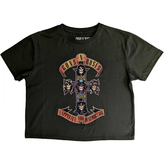 Front - Guns N Roses Womens/Ladies Appetite For Destruction Crop Top