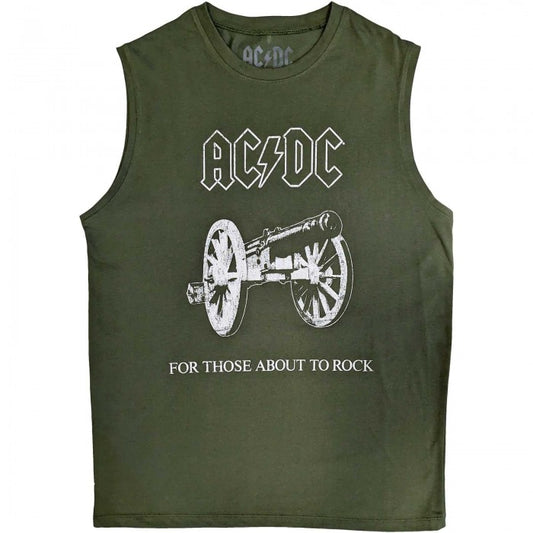 Front - AC/DC Unisex Adult About To Rock Cotton Tank Top