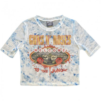 Front - Guns N Roses Womens/Ladies Welcome To The Jungle LV Mesh Crop Top