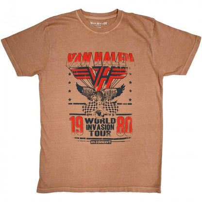 Front - Van Halen Unisex Adult World Invasion Distressed T-Shirt