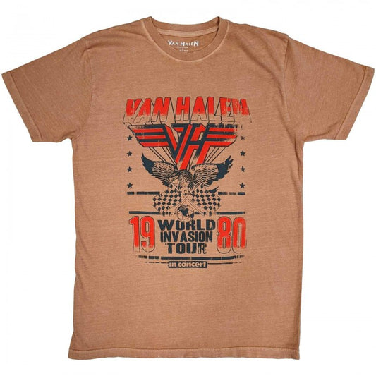 Front - Van Halen Unisex Adult World Invasion Distressed T-Shirt