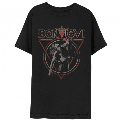 Front - Bon Jovi Unisex Adult Triangle Overlap T-Shirt