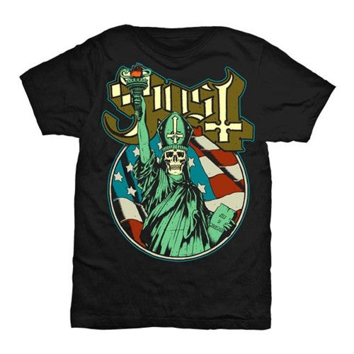 Front - Ghost Unisex Adult Statue of Liberty T-Shirt