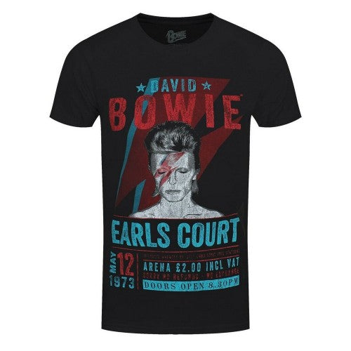 Front - David Bowie Unisex Adult Earls Court ´73 Eco Friendly T-Shirt