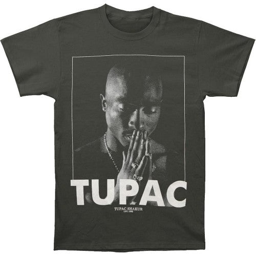 Front - Tupac Shakur Unisex Adult Praying Cotton T-Shirt