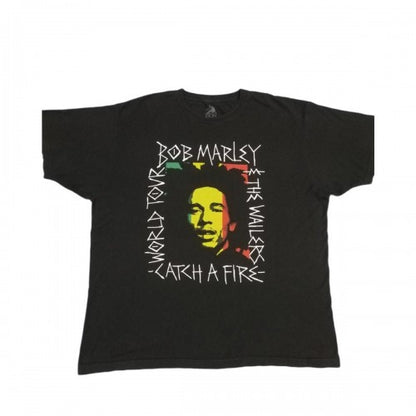 Front - Bob Marley Unisex Adult Rasta Scratch T-Shirt