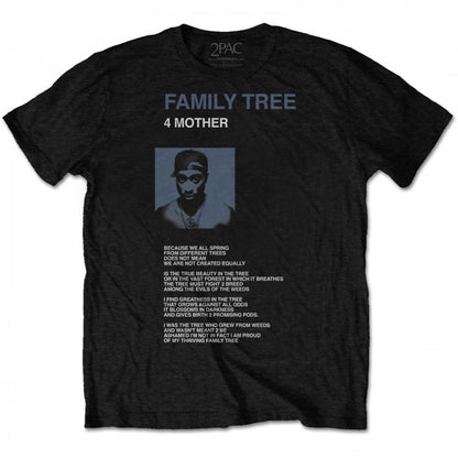 Front - Tupac Shakur Unisex Adult Family Tree Cotton T-Shirt