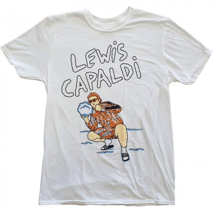 Front - Lewis Capaldi Unisex Adult Snow Leopard Cotton T-Shirt
