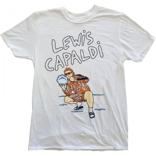 Front - Lewis Capaldi Unisex Adult Snow Leopard Cotton T-Shirt