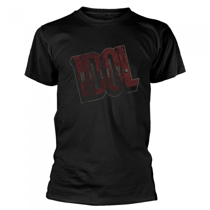 Front - Billy Idol Unisex Adult Vintage Cotton Logo T-Shirt