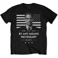 Front - Malcolm X Unisex Adult By Any Means Necessary Cotton T-Shirt