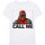 Front - Deadpool Unisex Adult Call Me Cotton T-Shirt